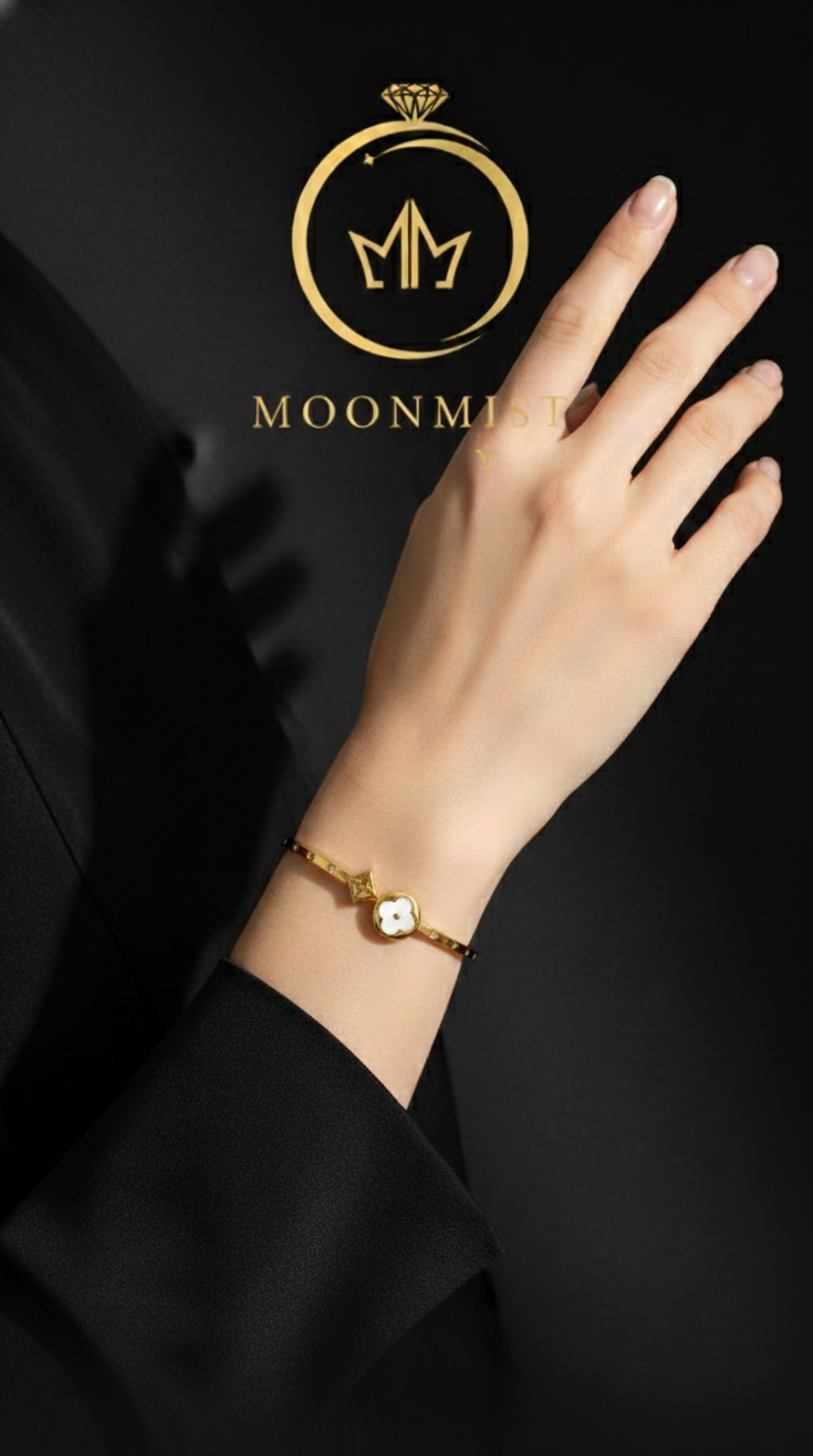 Celestial Clover Hinge Bangle