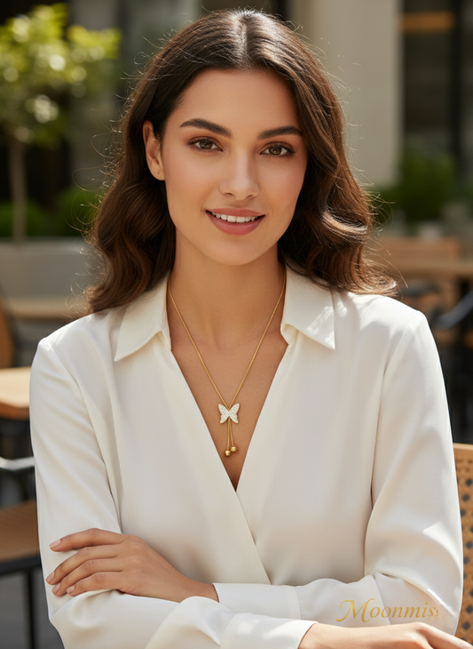 Butterfly Tassel Pendant Necklace