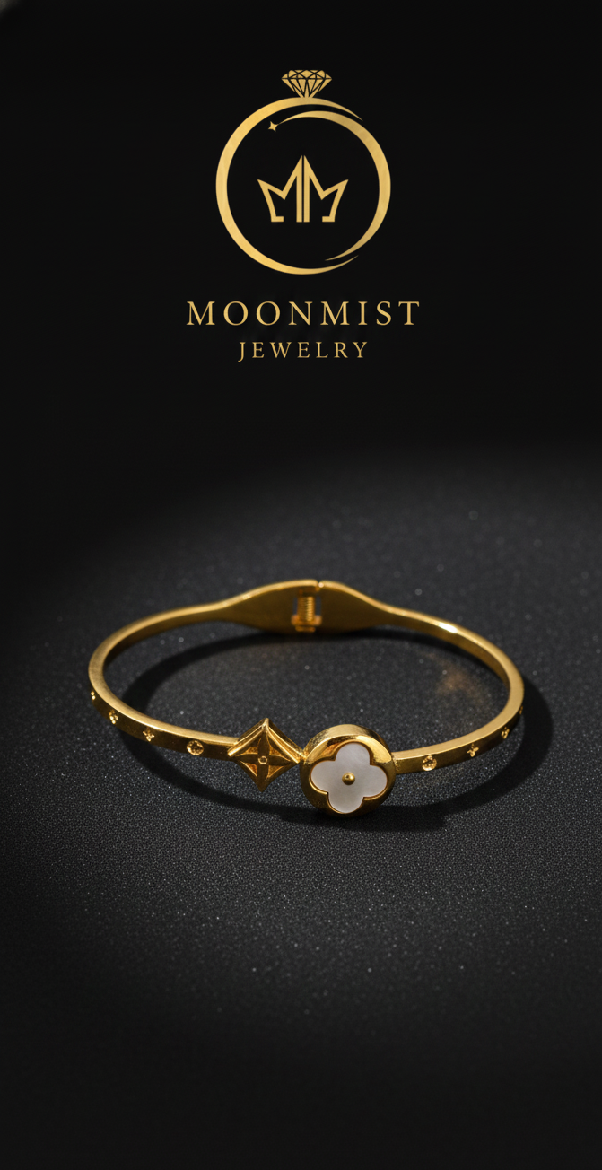 Celestial Clover Hinge Bangle
