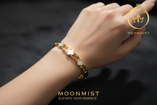 Double-Band Clover Bangle