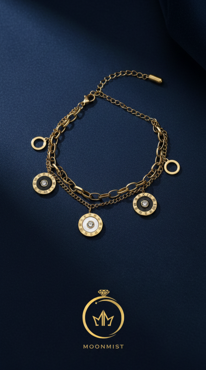 Crystal Layered Gold Bracelet