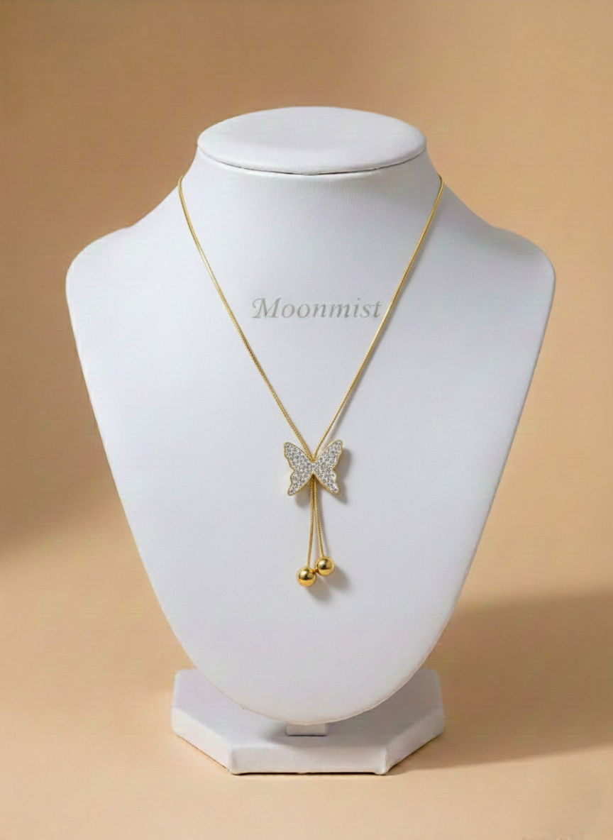 Butterfly Tassel Pendant Necklace