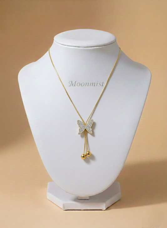 Butterfly Tassel Pendant Necklace