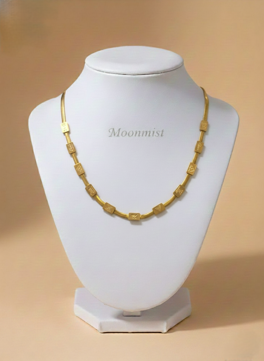 Multi-Logo Snake Chain Necklace.